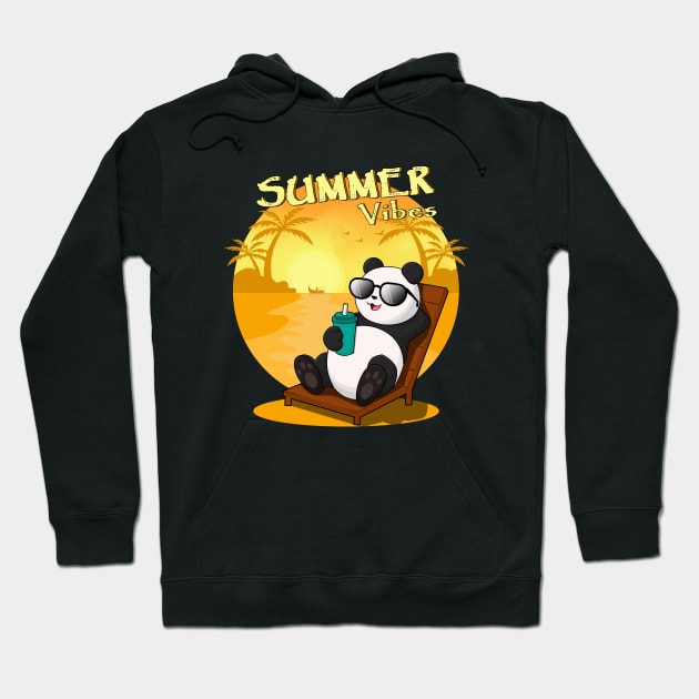 SUMMER VIBES, PANDA Hoodie by canzyartstudio